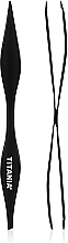 Pęseta kosmetyczna, dwustronna, czarna, 10,5 cm, 2950 - TITANIA — Zdjęcie N1