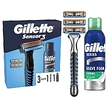 Zestaw - Gillette Sensor 3 (razor/1pc + refil/3pcs + foam/200ml) — Zdjęcie N1