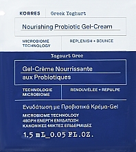 PREZENT! Probiotyczny nawilżający krem ​​do twarzy do skóry normalnej i tłustej - Korres Greek Yoghurt Nourishing Probiotic Gel-Cream (próbka) — Zdjęcie N1