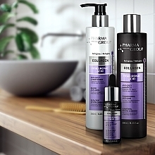 Szampon przeciwko siwieniu włosów z kolagenem i kwasem hialuronowym - Pharma Group Laboratories Collagen & Hyaluronic Acid Anti-Grey Shampoo — Zdjęcie N4