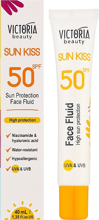 Fluid przeciwsłoneczny - Victoria Beauty Sun Kiss Sun Protection Face Fluid SPF50 — Zdjęcie N2