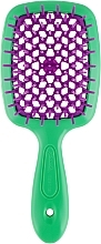 Szczotka do włosów, zielono-fioletowa - Janeke Superbrush With Soft Moulded Tips Small — Zdjęcie N1
