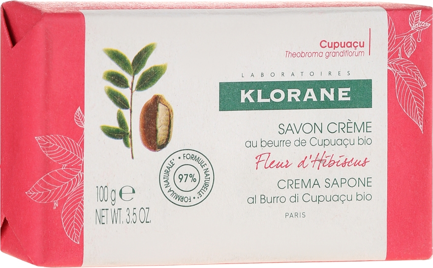Mydło w kostce - Klorane Cupuacu Hibiscus Flower Cream Soap — Zdjęcie N1