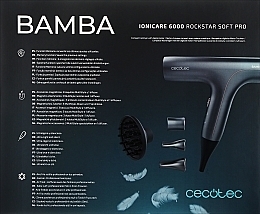 Suszarka do włosów - Cecotec Bamba IoniCare 6000 RockStar Soft Pro — Zdjęcie N2