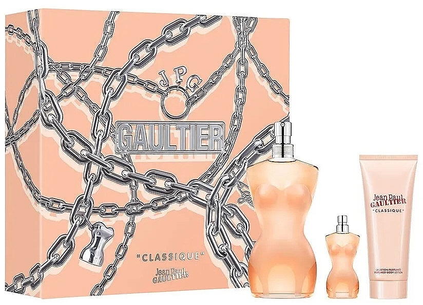 Jean Paul Gaultier Classique - Zestaw (edt 100 ml + b/lot 75 ml + edt 6 ml) — Zdjęcie N1