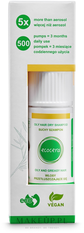 Suchy szampon do włosów przetłuszczających się - Ecocera Oily Hair — Zdjęcie 15 g