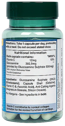Suplement diety siarczan glukozaminy, 500 mg - Holland & Barrett Glucosamine Sulphate — Zdjęcie N3