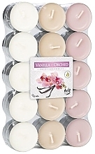 Zestaw podgrzewaczy Wanilia i orchidea, 30 sztuk - Bispol Vanilla-Orchid Scented Candles — Zdjęcie N1