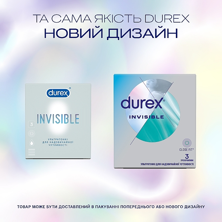 Prezerwatywy supercienkie, 3 szt. - Durex Invisible — Zdjęcie N4
