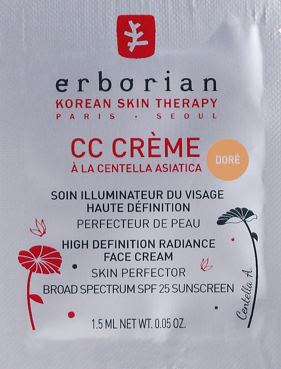 Krem CC - Erborian CC Cream High Definition Radiance Krem do twarzy SPF25 (próbka) — Zdjęcie N1