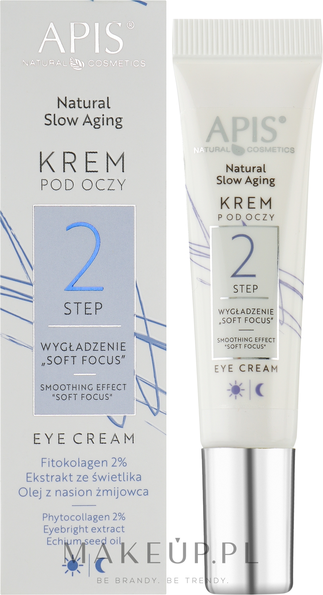 Krem do skóry wokół oczu - APIS Professional Natural Slow Aging Eye Cream Step 2 Smoothing Effect Soft Focus  — Zdjęcie 15 ml