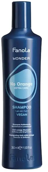 Szampon neutralizujący odcienie miedzi i pomarańczy - Fanola Wonder No Orange Extra Care Anti-Orange Shampoo — Zdjęcie N2