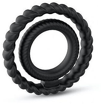 Podwójny pierścień erekcyjny, czarny - Marc Dorcel Dual Ring Black — Zdjęcie N1