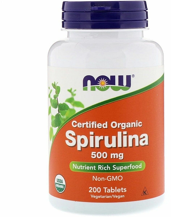 Spirulina ekologiczna bez GMO - Now Foods Certified Organic Spirulina Tablets