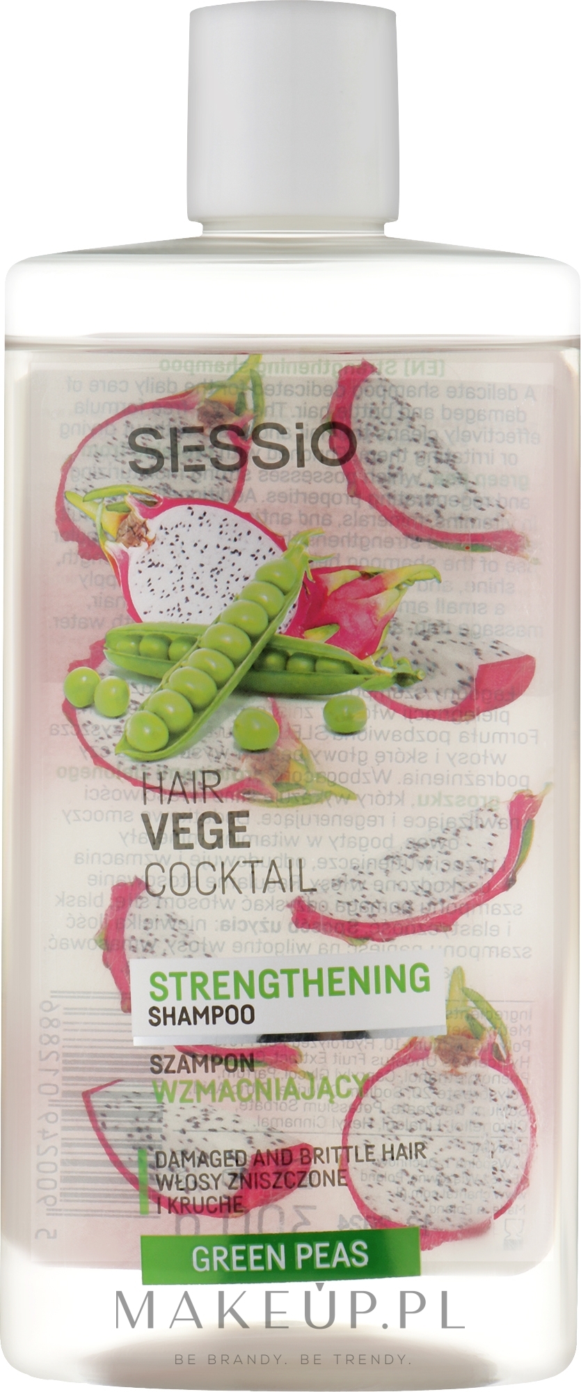 Szampon wzmacniający do włosów zniszczonych i delikatnych z zielonym groszkiem - Sessio Hair Vege Cocktail Green Peas Shampoo — Zdjęcie 300 ml