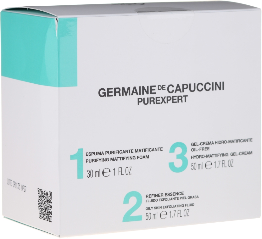 Zestaw do pielęgnacji cery tłustej, mieszanej i trądzikowej - Germaine de Capuccini Purexpert Special Set 1-2-3 Oily (foam 30 ml + fluid 50 ml + gel 50 ml) — Zdjęcie N1