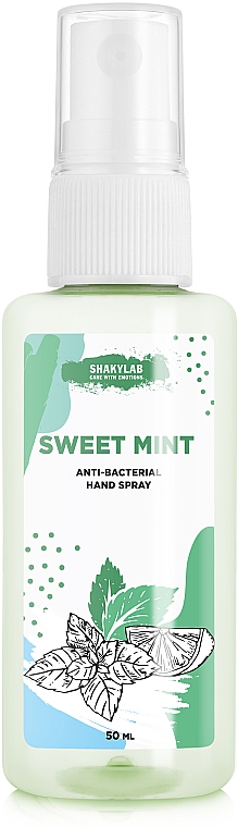 Antybakteryjny spray do rąk Słodka mięta - SHAKYLAB Anti-Bacterial Hand Spray