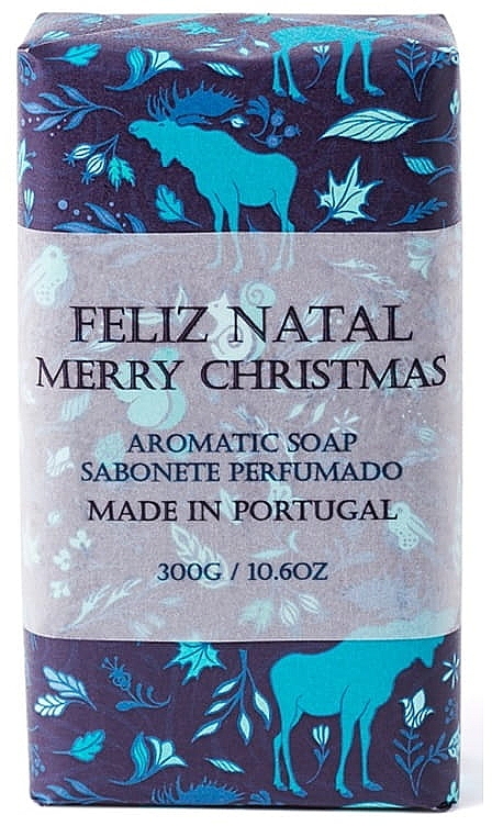 Świąteczne mydło w kostce z olejem arganowym i masłem shea - Essencias de Portugal Feliz Natal Blue Christmas Aromatic Soap — Zdjęcie N2