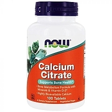 Cytrynian wapnia, 100 szt. - Now Foods Calcium Citrate — Zdjęcie N1
