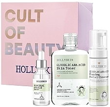 Kup Zestaw - Hollyskin Glycolic AHA Acid Basic Care (foam/150ml + ser/50ml + toner/250ml)