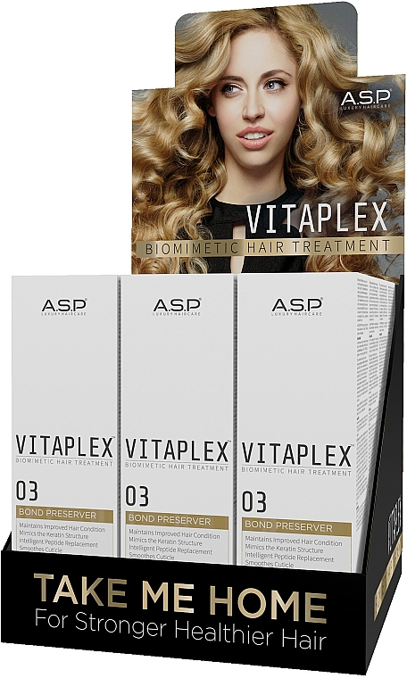 Preparat chroniący włosy podczas farbowania i trwałej ondulacji - Affinage Salon Professional Vitaplex Biomimetic Hair Treatment Part 3 Bond Preserver — Zdjęcie N3