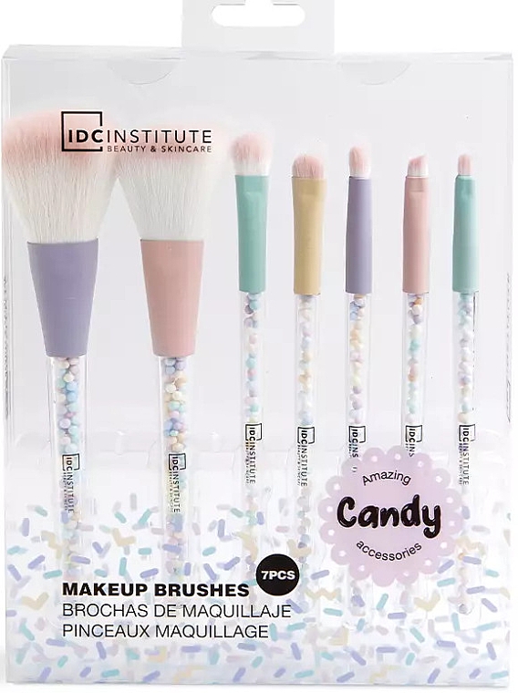 Zestaw pędzli do makijażu, 7 sztuk - IDC Institute Amazing Candy Makeup Brushes Set — Zdjęcie N2