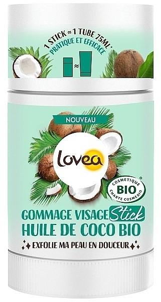 Peeling do twarzy w sztyfcie - Lovea Facial Scrub Stick Organic Coconut Oil — Zdjęcie N1