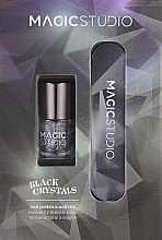 Zestaw - Magic Studio Black Crystal Mini Nail Set (nail/polish/3.2ml + nail/file/2pcs) — Zdjęcie N1