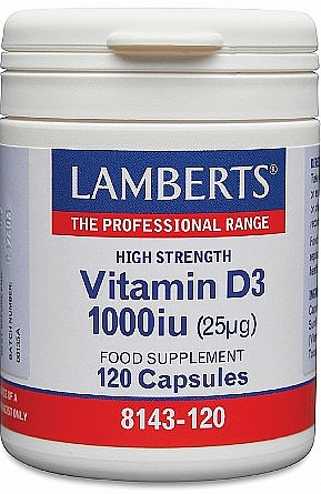 Suplement diety Witamina D3, 25 mg - Lamberts Vitamin D3 1000 IU — Zdjęcie N1