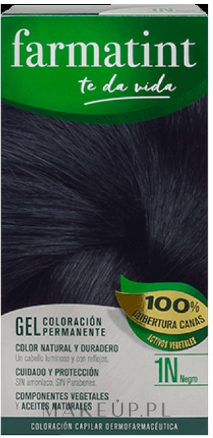 Farba do włosów w żelu - Farmatint Gel — Zdjęcie 1N - Black