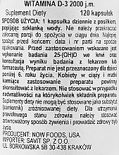 Kapsułki żelatynowe Witamina D3 - Now Foods Vitamin D3 2000 IU — Zdjęcie N2