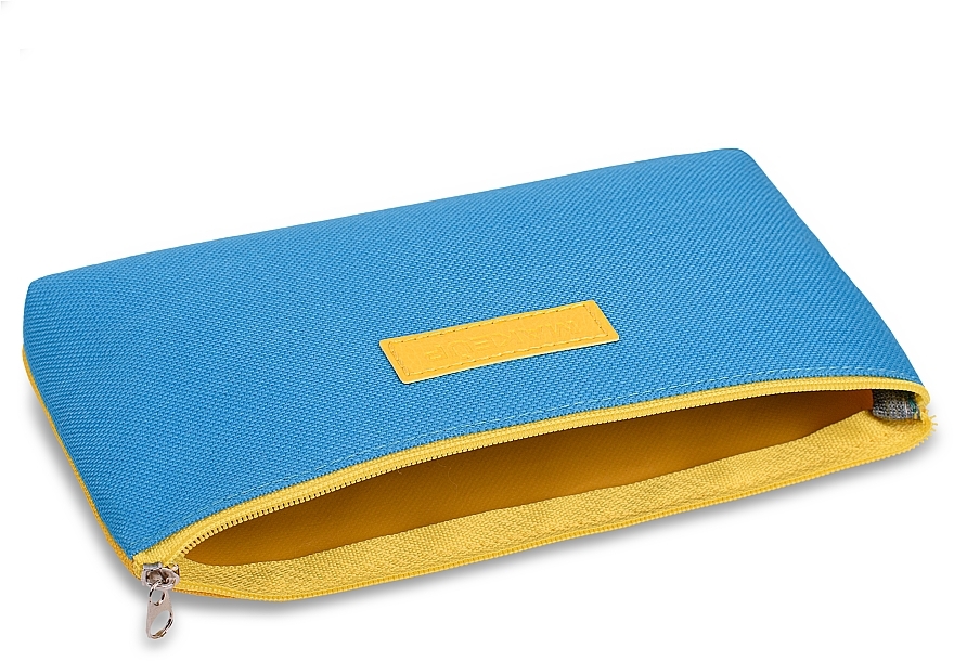 Kosmetyczka materiałowa, niebiesko-żółta 19x10x2 cm Freedom - MAKEUP Cosmetic Bag Blue Yellow — Zdjęcie N3