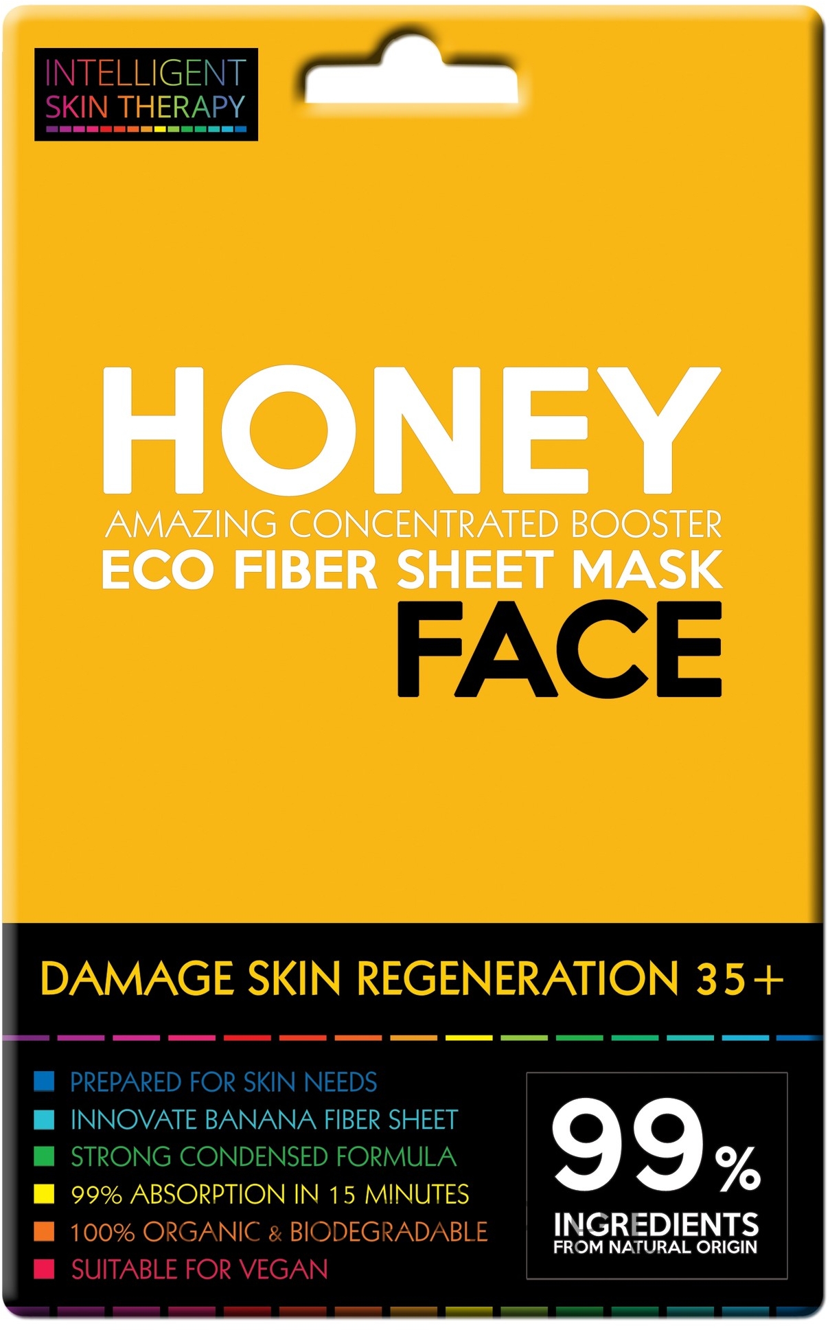 Maska w płachcie z miodem i proteinami pszenicy - Beauty Face Intelligent Skin Therapy — Zdjęcie 25 g