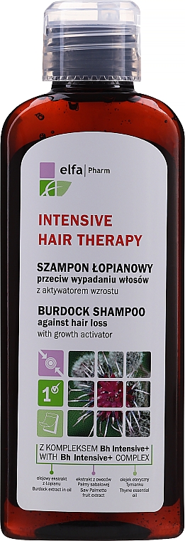PRZECENA! Szampon łopianowy przeciw wypadaniu włosów - Elfa Pharm Burdock Shampoo * — Zdjęcie N1