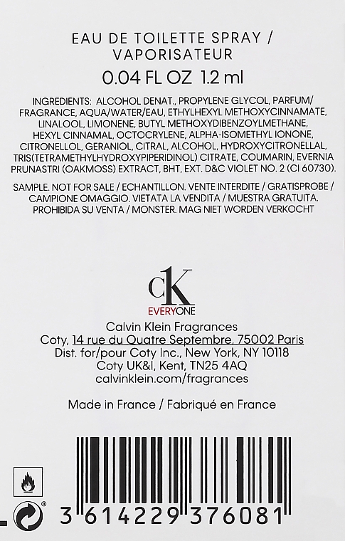 Calvin Klein CK Everyone - Woda toaletowa (mini) — Zdjęcie N3