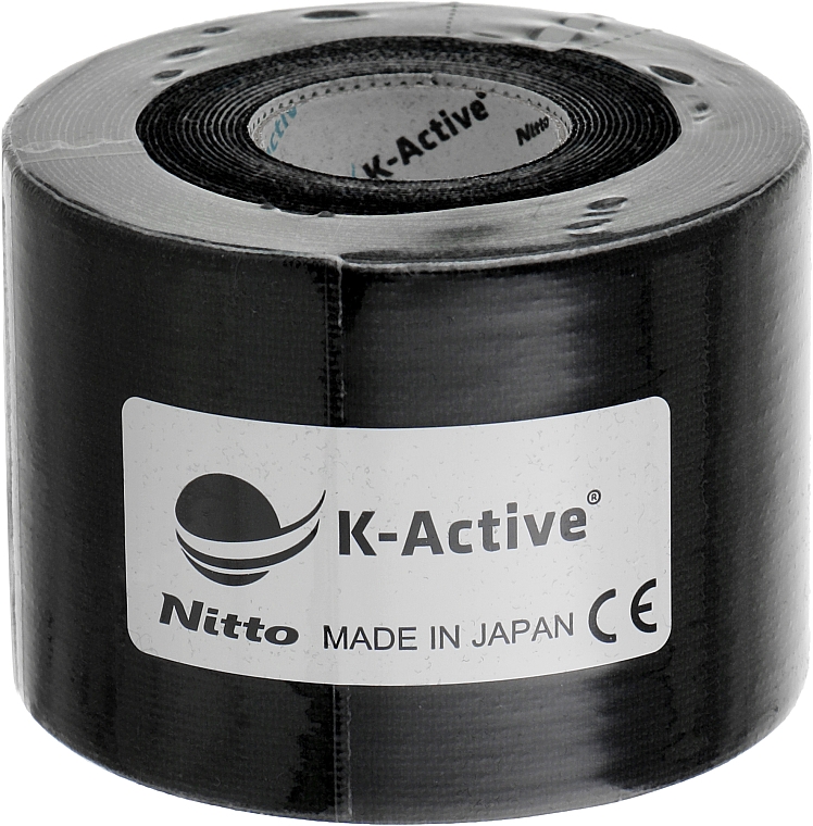 Taśma do kinesiotapingu Czarna - K-Active Tape Classic — Zdjęcie N1