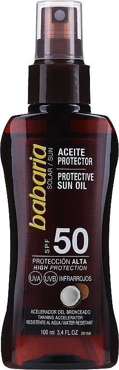 Olejek do opalania SPF 50 - Babaria Sun Protective Sun Oil SPF50 — Zdjęcie N1
