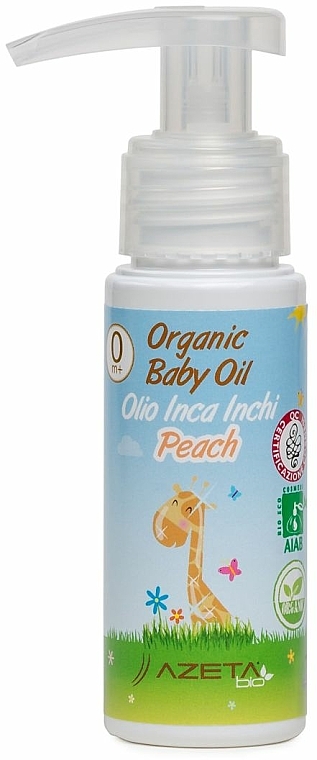 Organiczny olejek brzoskwiniowy dla dzieci - Azeta Bio Organic Baby Peach Oil Inca Inchi — Zdjęcie N2
