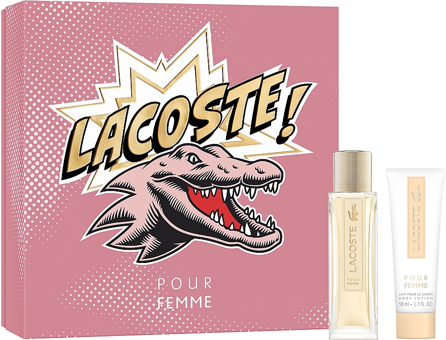 Lacoste Pour Femme Festive Gift Set - Zestaw (edp 50 ml + b/lot 50 ml) — Zdjęcie N1