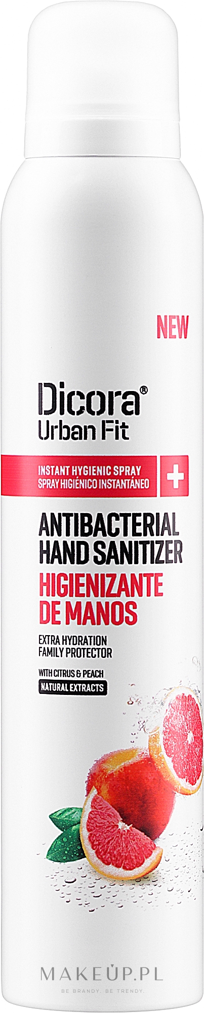 Spray do dezynfekcji rąk o zapachu cytrusów i brzoskwini - Dicora Urban Fit Protects & Hydrates Hand Sanitizer  — Zdjęcie 200 ml