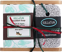 Kup Zestaw - Kalliston Argan (soap/100g + soap/dish/1pc + stone/1pc)