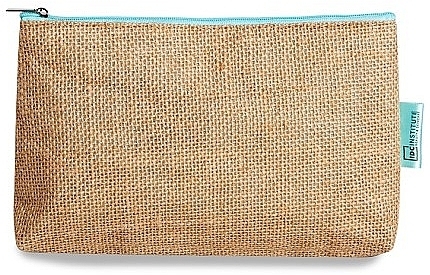 Lniana kosmetyczka, niebieski zamek błyskawiczny - IDC Institute Linen Cosmetic Bag — Zdjęcie N1