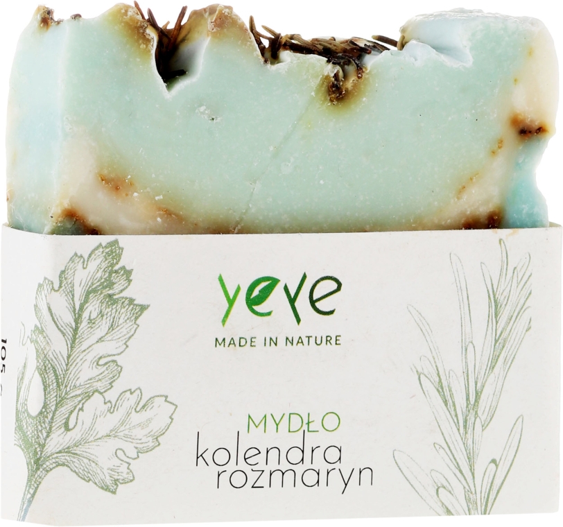 100% naturalne mydło w kostce Kolendra i rozmaryn - Yeye — фото N1