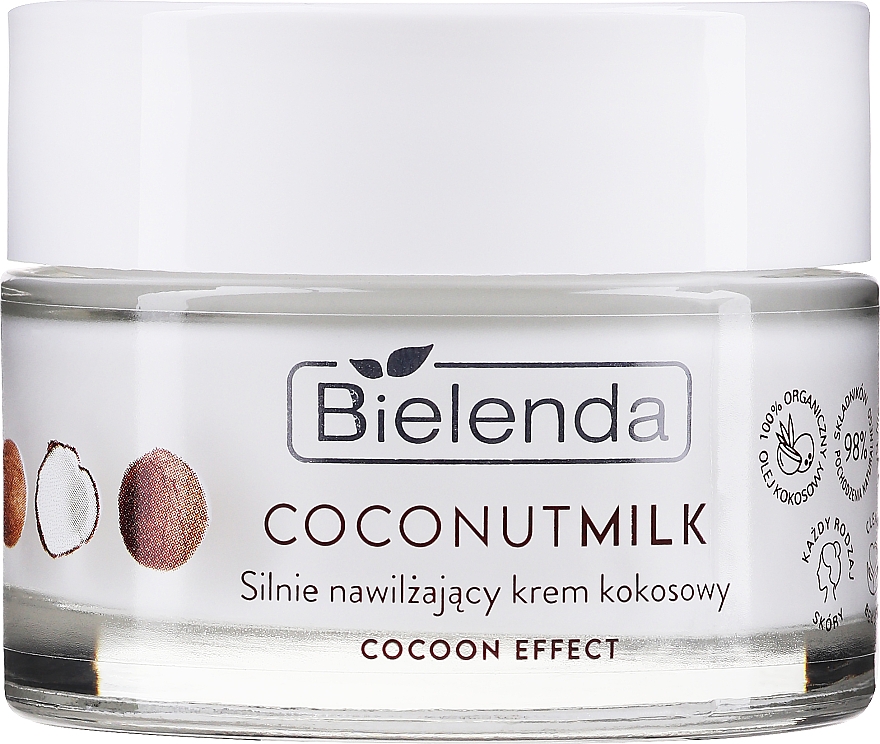 Silnie nawilżający krem kokosowy - Bielenda Coconut Milk Strongly Moisturizing Coconut Cream — Zdjęcie N3
