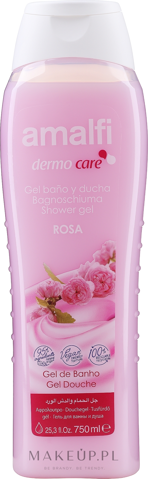 Żel pod prysznic i do kąpieli Delikatna Róża - Amalfi Shower Gel — Zdjęcie 750 ml
