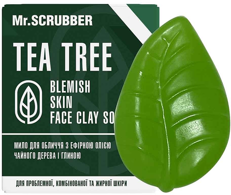 Mydło do twarzy i ciała z olejkiem z drzewa herbacianego - Mr.Scrubber Blemish Skin Face Clay Soap Tea Tree