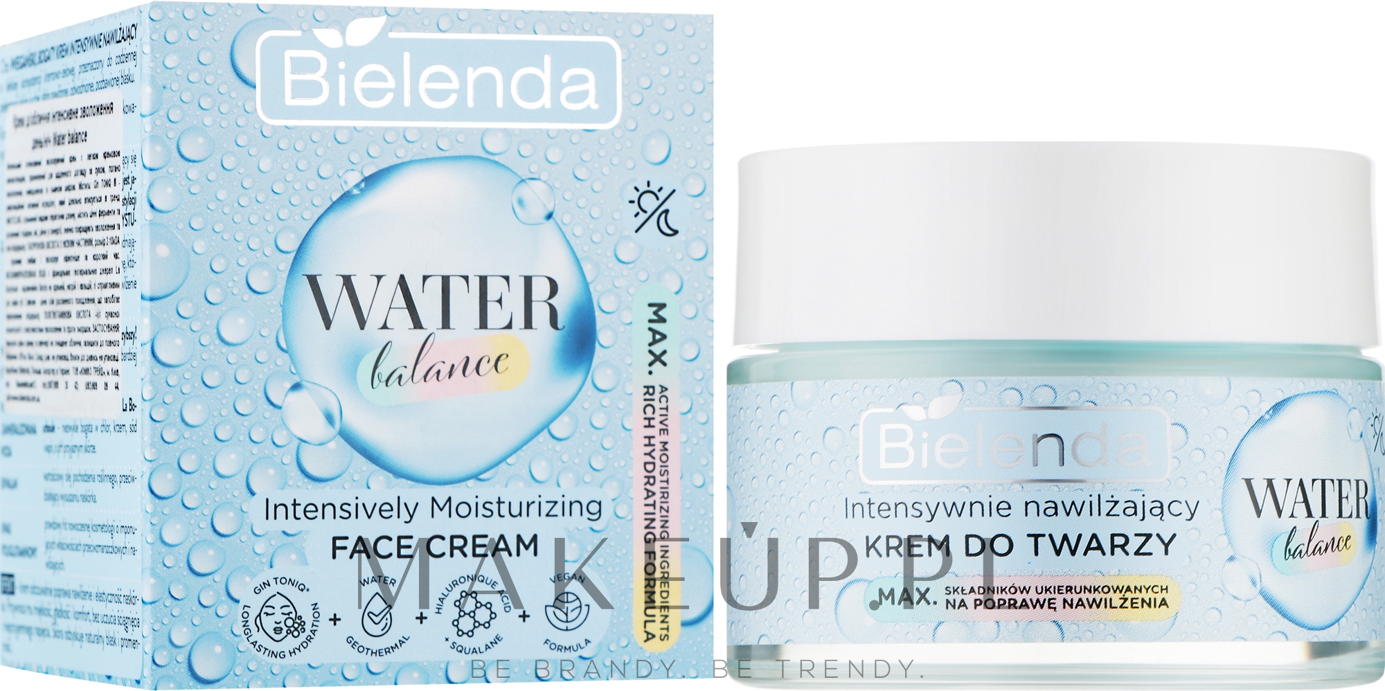 Intensywnie nawilżający krem do twarzy - Bielenda Water Balance Moisturizing Face Cream — Zdjęcie 50 ml