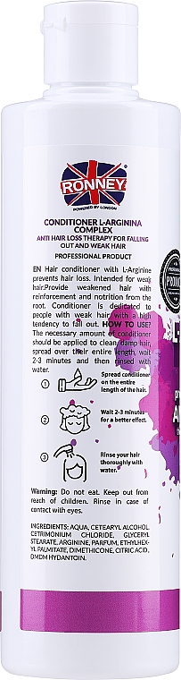 Odżywka przeciw wypadaniu włosów - Ronney Professional L-Arginina Anti Hair Loss Conditioner — Zdjęcie N2