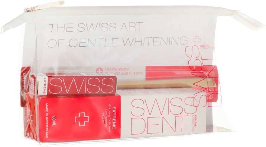 Zestaw do zębów - Swissdent Extreme Promo Kit (t/paste 100 ml + mouth/spr 9 ml + t/brush + bag) — Zdjęcie N1