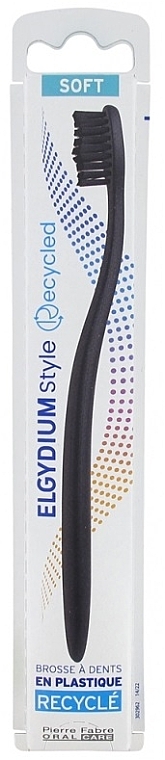 Miękka szczoteczka do zębów z recyklingu, czarna - Elgydium Style Recycled Soft Toothbrush — Zdjęcie N1